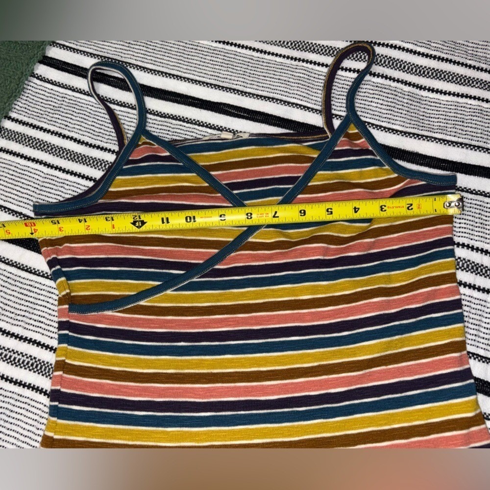 Madewell Striped Cami Tank Top Womens Medium V Neck Sleeveless - Picture 4 of 7